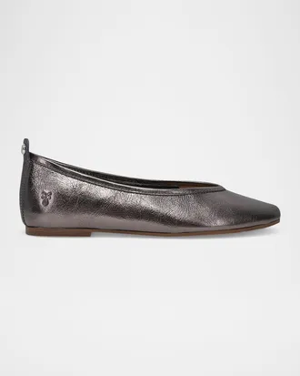 Frye Hayley Metallic Leather Ballerina Flats