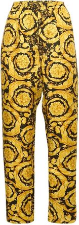 Versace Barocco silk trousers - Yellow