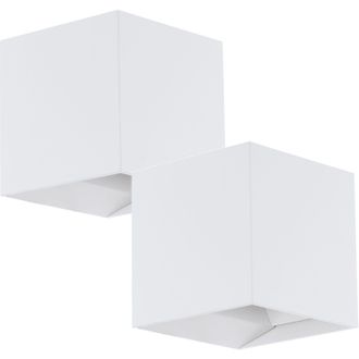 Loops 2 PACK IP54 Outdoor Wall Flood Light White Adjustable 3.3W LED Porch Lamp