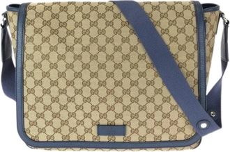 Gucci Pre-owned GG Canvas Leren Schoudertas - Heren - Vintage Schoudertas - Beige - ONE Size - Leer - Vintage