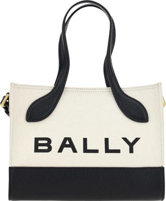 Bally Chic Contrast Mini Leren Handtas - Dames - Shoppers - Wit - ONE Size - Katoen - Tassen