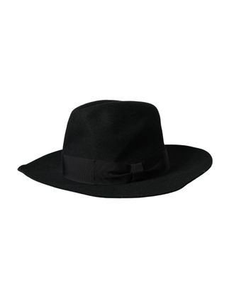 Dolce & Gabbana Black Rabbit Fedora Trilby Women Hat Cotton Acetate