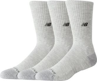 New Balance Unisex Active Premium Crew 3 Pack en Gris, Poli&eacute;ster, Talla XL