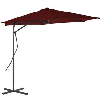 Berkfield Home Outdoor Parasol with Steel Pole Bordeaux Red 300x230 cm