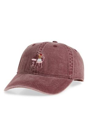 Frasier Sterling Bonjour Cotton Canvas Baseball Cap in Burgundy at Nordstrom