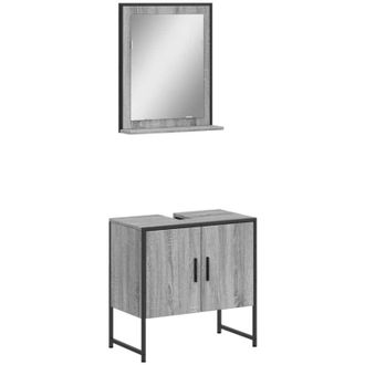 vidaXL Vidaxl - Set de muebles de baño 2 pzas madera de ingeniería gris sonoma