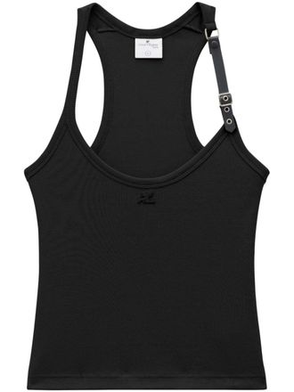 Courrèges Holistic Buckle 90s tank top - women - Cotton/Elastane - L - Black