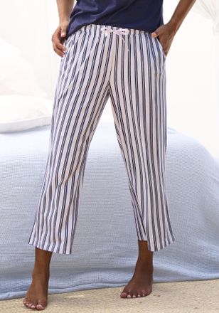 s.Oliver Pyjamahose S.OLIVER, Damen, Gr. 32/34, N-Gr, rosa (rosa, schwarz, gestreift), Single Jersey, Obermaterial: 50% Baumwolle, 50% Viskose, gestreift, bequ