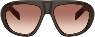 Prada 56mm Irregular Sunglasses in Cigar /Light Brown Bordeaux at Nordstrom