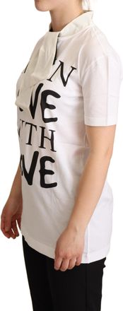 Dolce & Gabbana Womens White Cotton Silk Im Love Top T-Shirt