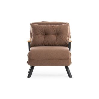 Dmora Butaca Keoni, Sill&oacute;n Reclinable, Brazos, Soporta 100 Kg, 60x78x78h Cm Marr&oacute;n Arena