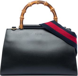 Gucci Pre-owned Gucci Small Calfskin Bamboo Web Nymphaea Satchel Ladies LWLYD2HE70X3HDXP