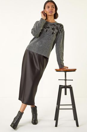 Roman Floral Sparkly Knit Jumper