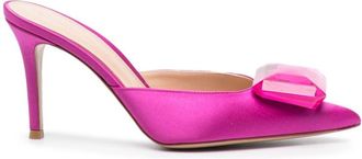 Gianvito Rossi Fuchsia Satin Slingback Pumps