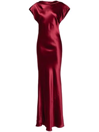 Michelle Mason sleeveless bias gown - Red