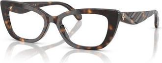 Tory Burch 52mm Cat Eye optical glasses in Tortoise at Nordstrom