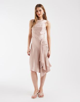 & Other Stories Vestito senza maniche rosa gesso con fondo asimmetrico