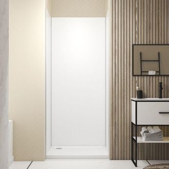 Aurlane Pack 3 Paneles Murales De Aluminio Blanco 90x210cm Con Perfiles Angulares Y De Remate Cromado