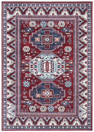 Safavieh Alfombra tradicional de polipropileno rojo/azul, 122 x 183 cm