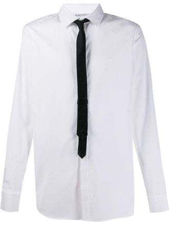 Neil Barrett contrasting tie shirt - White