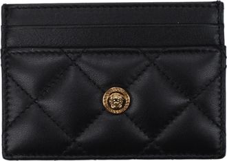 Versace Damens Dokumentenhalter aus Leder, Schwarz