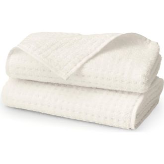 Boll & Branch Set of 2 Waffle Organic Cotton Hand Towels in Cream at Nordstrom