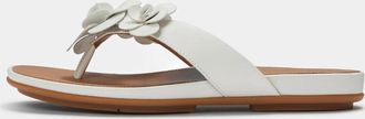 FitFlop Womens FitFlop Womens Gracie Flower Leather Flip-Flops - Urban White 194 - Size: 6