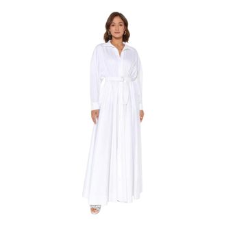 Norma Kamali Shirt Dresses, female, White, Size: XS Boyfriend Belted Shirt Maxi Dress