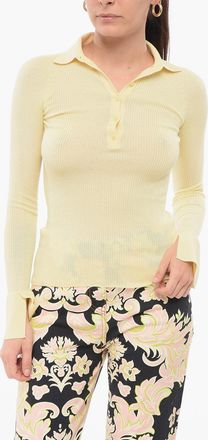 SA SU PHI Maglia in Misto Cashmere a Costine con Collo a Polo Sa Su Phi