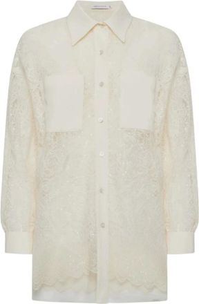 Simona Corsellini Dames, Blouses & Shirts, Beige, Maat: XS