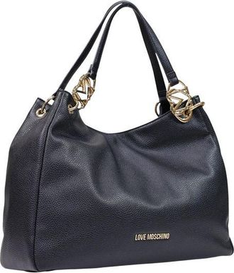 Love Moschino Textured Polyurethane Shoulder Bag - Black