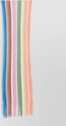 Missoni lightweight striped scarf multicolor pattern fringed