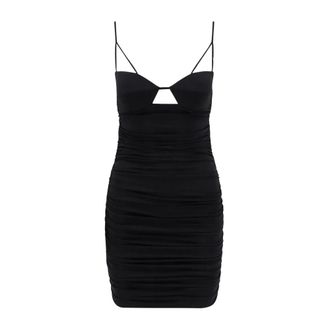 Elisabetta Franchi Vestido Corto de Mezcla de Viscosa - Dresses - Mujer - Negro - M