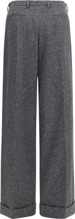 Valentino Mens Tailored Wool And Silk-Blend Pants Grigio Melange-Bianco-Azzurro-Beige Melange/bianco/azzurro/beige Trousers