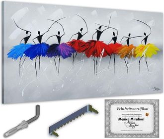 OEM Monica Mirafiori I 100% Pintado A Mano I Cuadro Color Bailando 140x70cm Cuadro Pintado A Mano Cuadro Acr&iacute;lico Cuadro Acr&iacute;lico De Gran Formato I Arte M