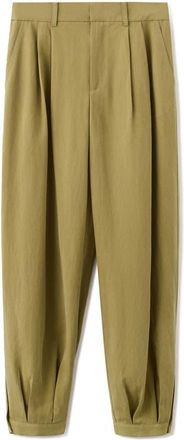 Mango Pleated Baggy Pants in Khaki Green at Nordstrom, Size 10