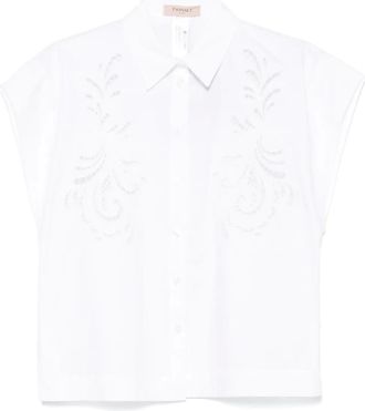 Twin-Set Camicia con ricamo - Bianco