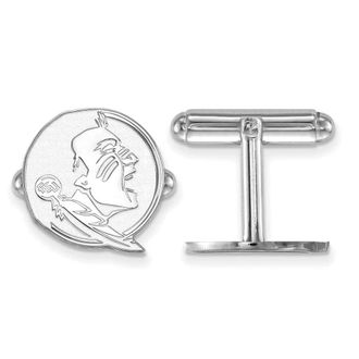 Diamond2Deal Sterling Silver Rhodium-plated Florida State University Seminole Cuff Links