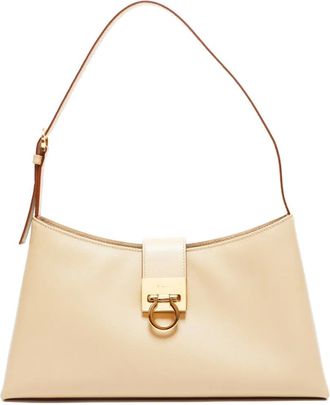 Ferragamo 2000s Trifolio leren schoudertas - Beige