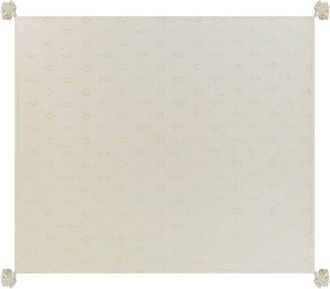 Beliani Beliani - Colcha Decorativa Ropa De Cama Algod&oacute;n Chenilla Con Borlas Beige 200 X 220 Cm Kazy