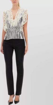 Paco Rabanne keyhole back lace and sequin top