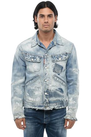 Dsquared2 Blue Distressed Denim Jacket