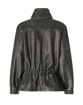 Pinko Distressed Coated Canvas Jacket - Gray