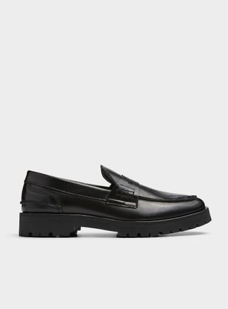 Simons Mens Glossy leather penny loafers Men