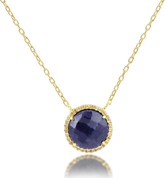 MAX + STONE 18k Gold Over Sterling Silver 3.2 Ct. 10x10mm Round Gemstone Necklace