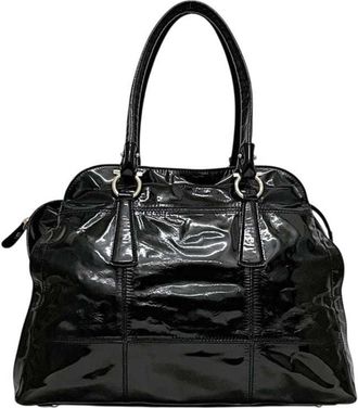Ferragamo Black Patent Leather Tote Bag (Pre-Owned)