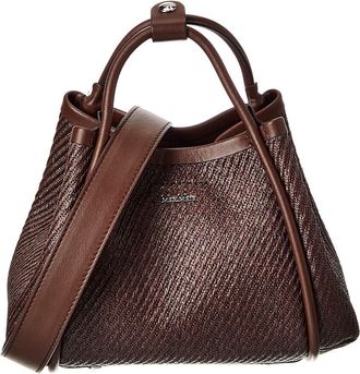 Max Mara Woven & Leather Shoulder Bag