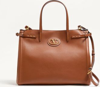 Valentino Garavani Borsa Shopping Media Valentino Garavani Antibes In Vitello Uomo TABACCO UNI