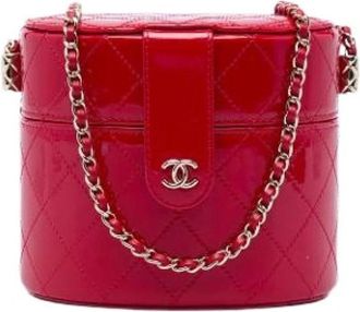Chanel Pre-owned Quilted Patent Mini Crossbody - Dames - Vintage Mini Tas - Rood - ONE Size - Leer - Vintage