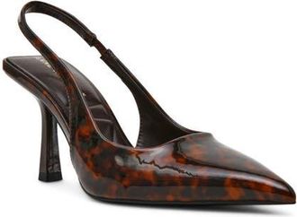 Anne Klein Itzy Pointed Toe Slingback Pump in Tortoise at Nordstrom, Size 6.5